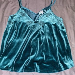 Turquoise Velvet Cami